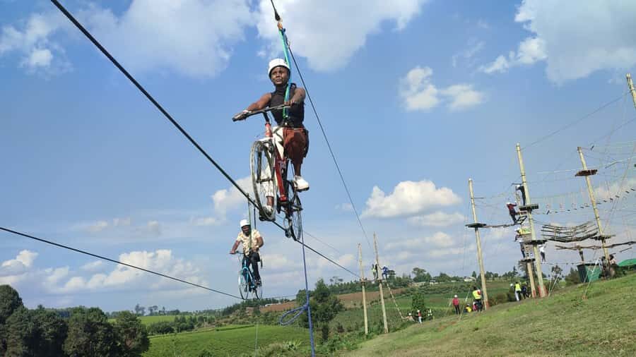 Nairobi: 1 Day of Pure Adrenaline Adventure in Kenya - High rope obstacle courses above the trees at Burudani